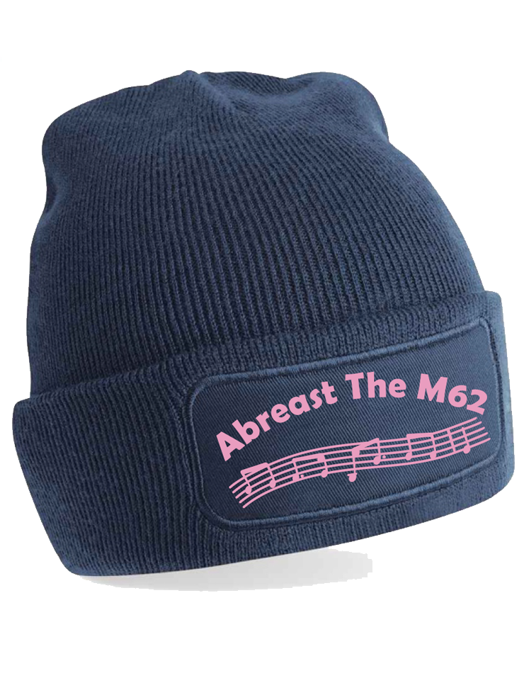 Abreast the M62 - Official Original Patch Beanie (Navy or Pink) Beechfield (BB445) (One-Size)